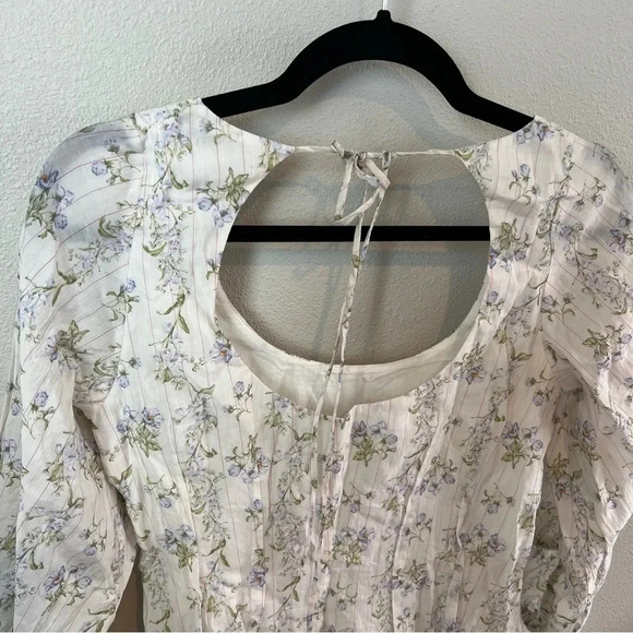 NWOT Brock Collection X H&M Lyocell-blend Dress Floral White Casual Women Small - Picture 10 of 12